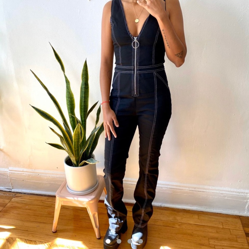 Tiger Mist black jumpsuit with contrast stitching, XS NWOT